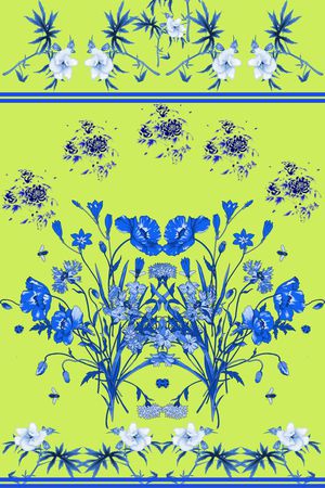 青花花卉印花华亿平台图片