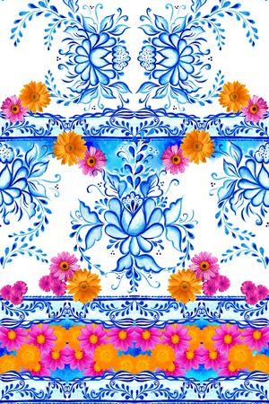 抽象花卉印花华亿平台图片