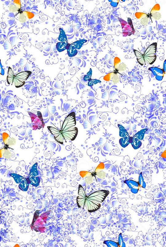 蝴蝶印花华亿平台图片