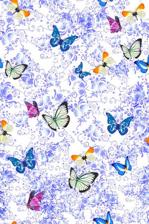 蝴蝶印花华亿平台图片