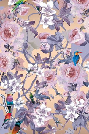 花鸟印花华亿平台图片