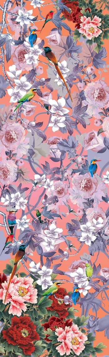 393876-中国风，花鸟，牡丹，底纹，蔷薇