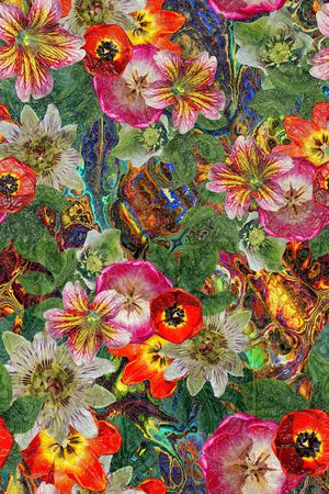 3D花卉印花华亿平台图片