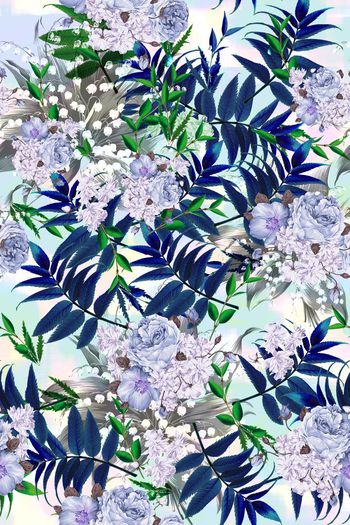 393973-淡雅植物花卉女装家纺壁纸