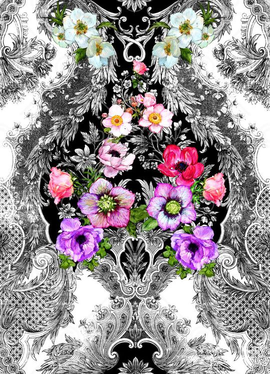 白描印花华亿平台图片