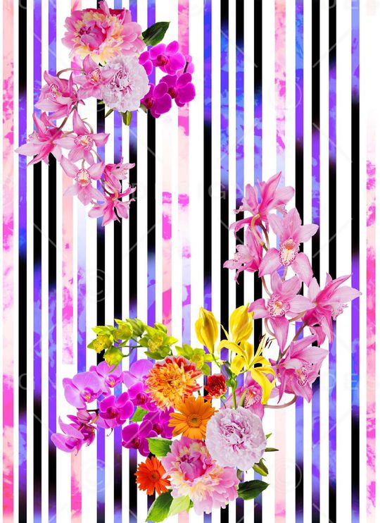 定位花卉印花华亿平台图片