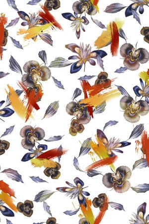 手绘花印花华亿平台图片