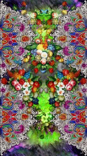 394038-欧式宫廷风佩斯利火腿纹腰果纹油画花