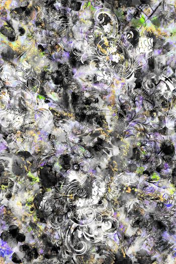 394084-复古中国风水墨花卉女装家纺壁纸