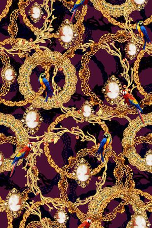 复古印花华亿平台图片