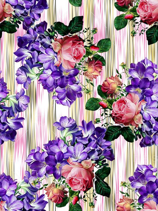 花卉印花华亿平台图片