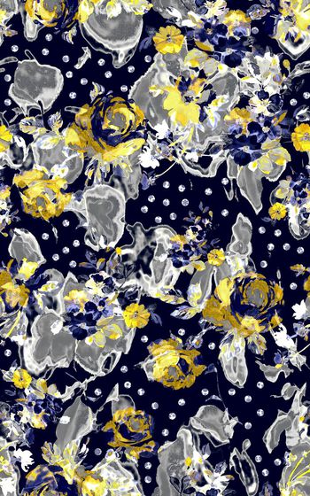 394205-原创复古艺术水墨玫瑰墨点圆点笔墨花