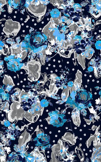 394206-原创复古艺术水墨玫瑰墨点圆点笔墨花