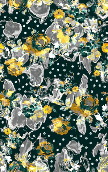 394208-原创复古艺术水墨玫瑰墨点圆点笔墨花