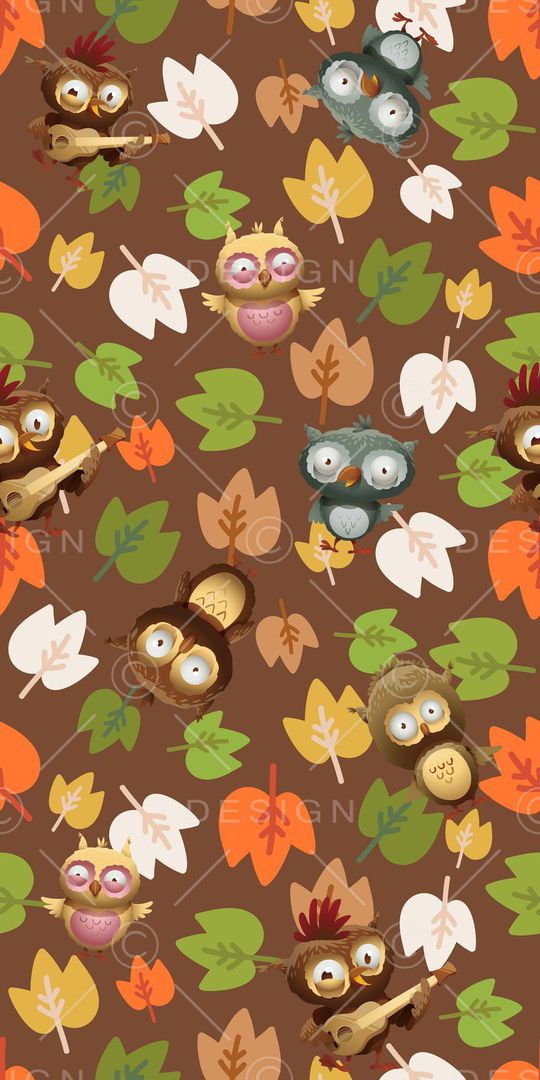 卡通猫头鹰印花华亿平台图片