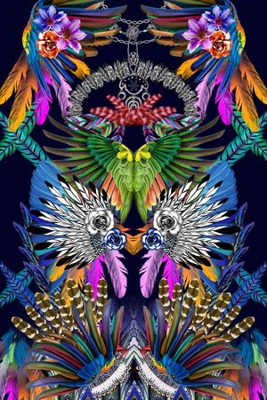 各种羽毛印花华亿平台图片