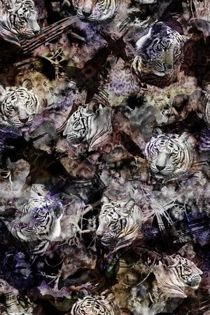 数码手绘写实虎男装女装印花华亿平台图片