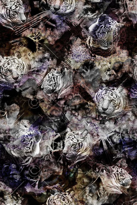 数码手绘写实虎男装女装印花华亿平台图片