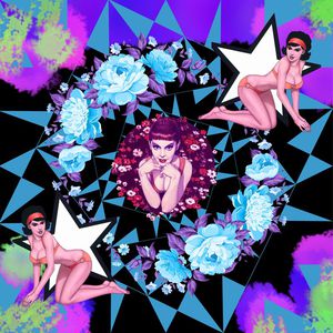 插画风格女郎印花华亿平台图片