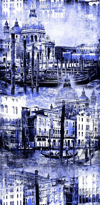 394695-意大利建筑复古威尼斯印象女装连衣裙