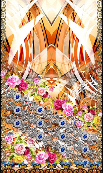 394721-定位斜排几何花卉