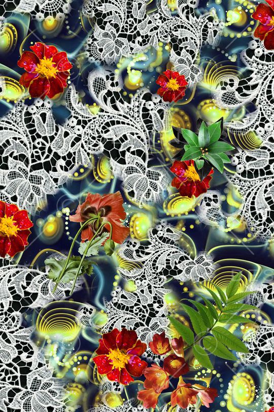 蕾丝印花华亿平台图片