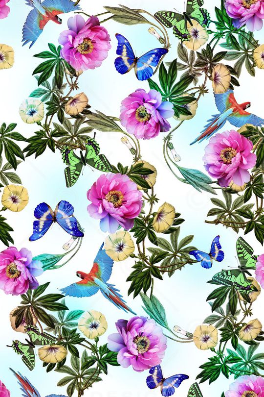 清新花卉印花华亿平台图片