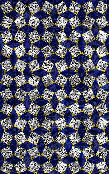 395108-几何菱形豹纹男装女装壁纸