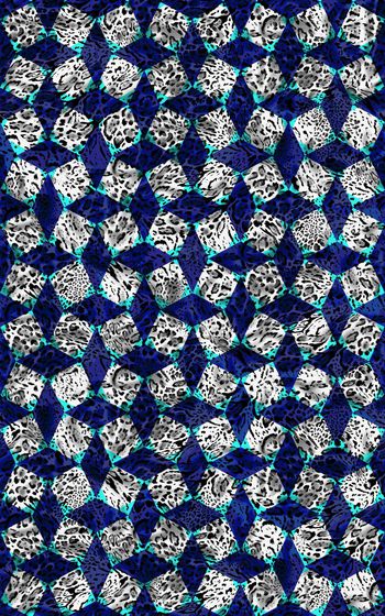 395109-几何菱形豹纹男装女装壁纸