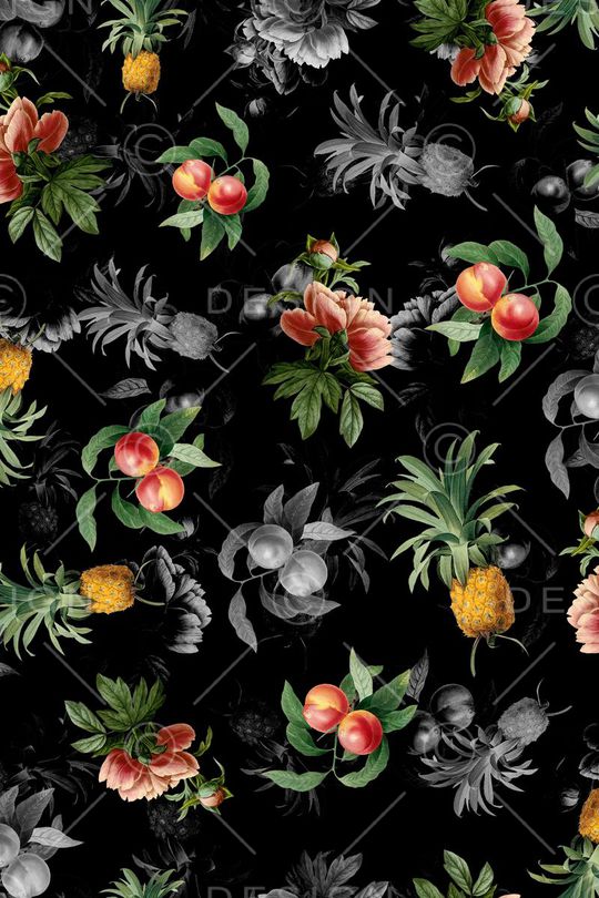 手绘 水果印花华亿平台图片