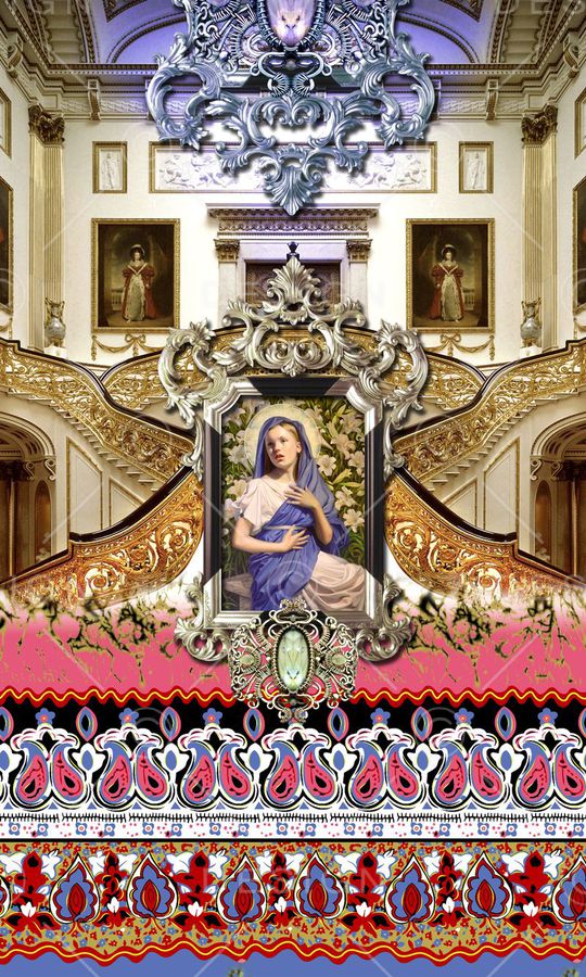 欧式宫廷风印花华亿平台图片