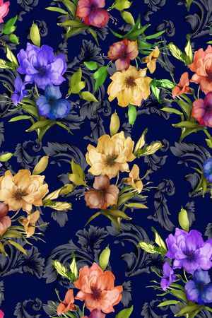 花卉印花华亿平台图片