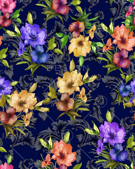 花卉印花华亿平台图片