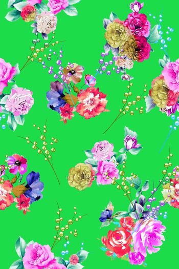 395313-时尚春夏花卉金属组合