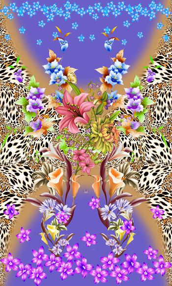 395410-定位动物纹碎花