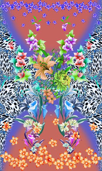 395411-定位动物纹碎花