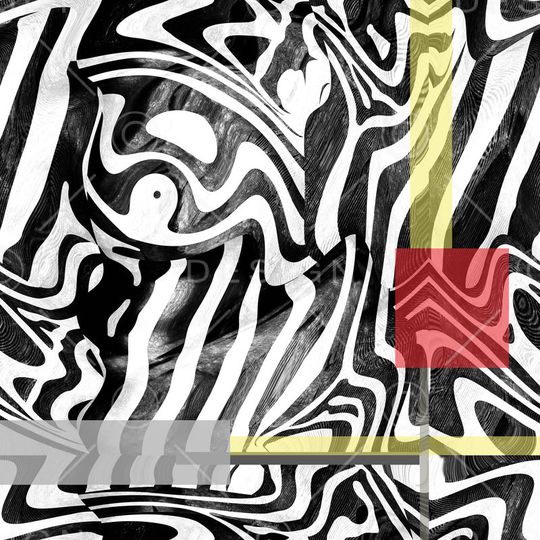 抽象几何印花华亿平台图片