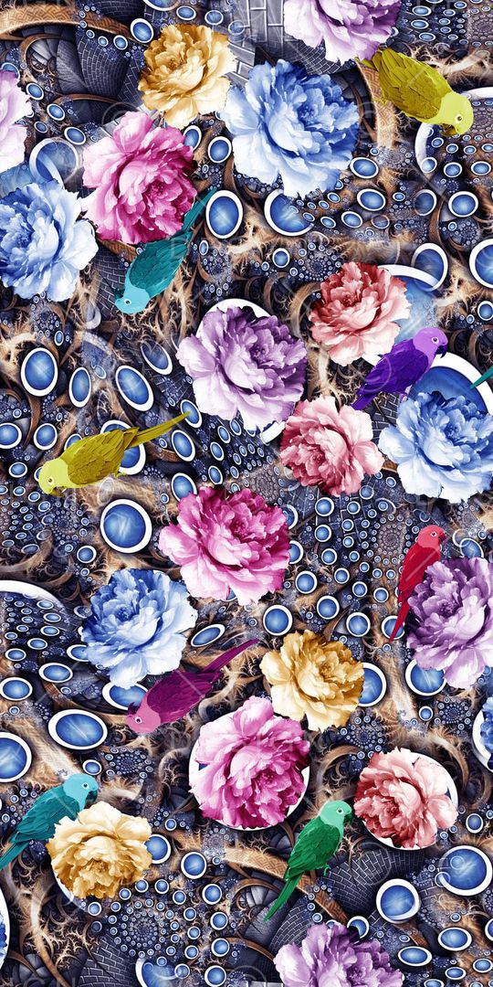 花鸟印花华亿平台图片