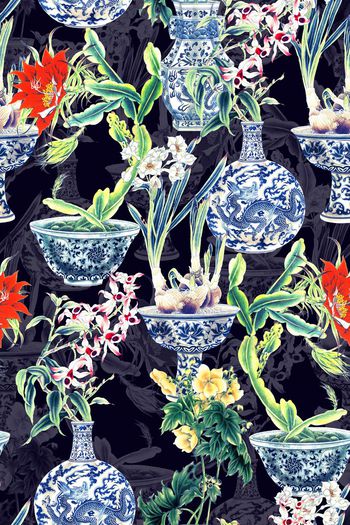 395562-复古国宝青花瓷花瓶花卉艺术插花女装