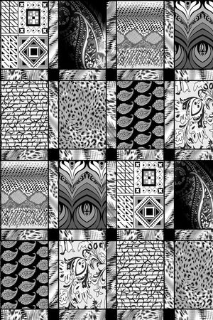 黑白几何印花华亿平台图片