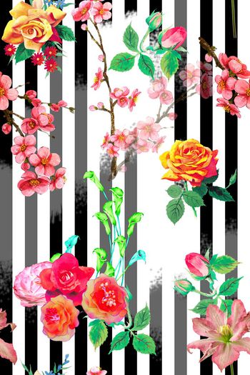 395633-时尚艺术条纹花卉