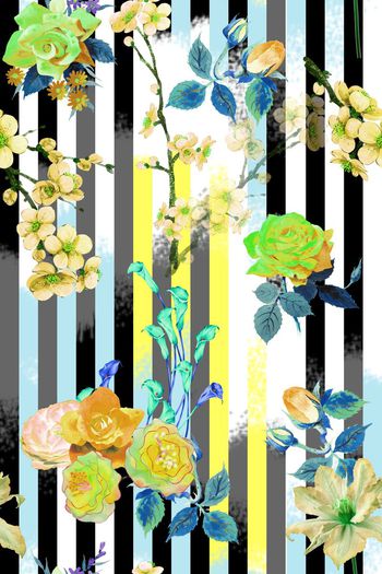 395635-时尚艺术条纹花卉