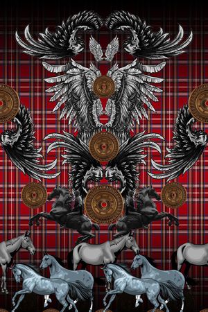 几何格子印花华亿平台图片