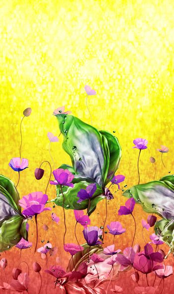 395895-抽象蝴蝶花朵