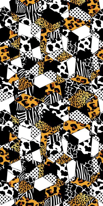 395921-混合豹纹几何组合女装男装衬衣铅笔裤