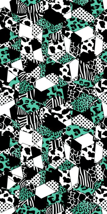 395922-混合豹纹几何组合女装男装衬衣铅笔裤