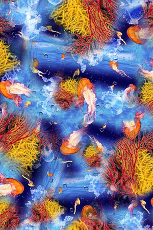 大海波浪印花华亿平台图片