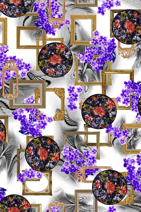 欧式相框印花华亿平台图片