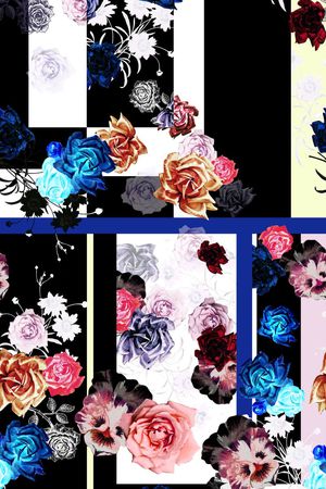 花卉 玫瑰花印花华亿平台图片