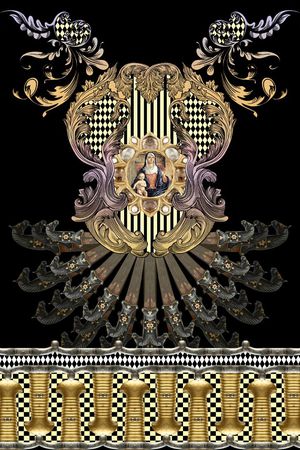 宫廷 刀具印花华亿平台图片